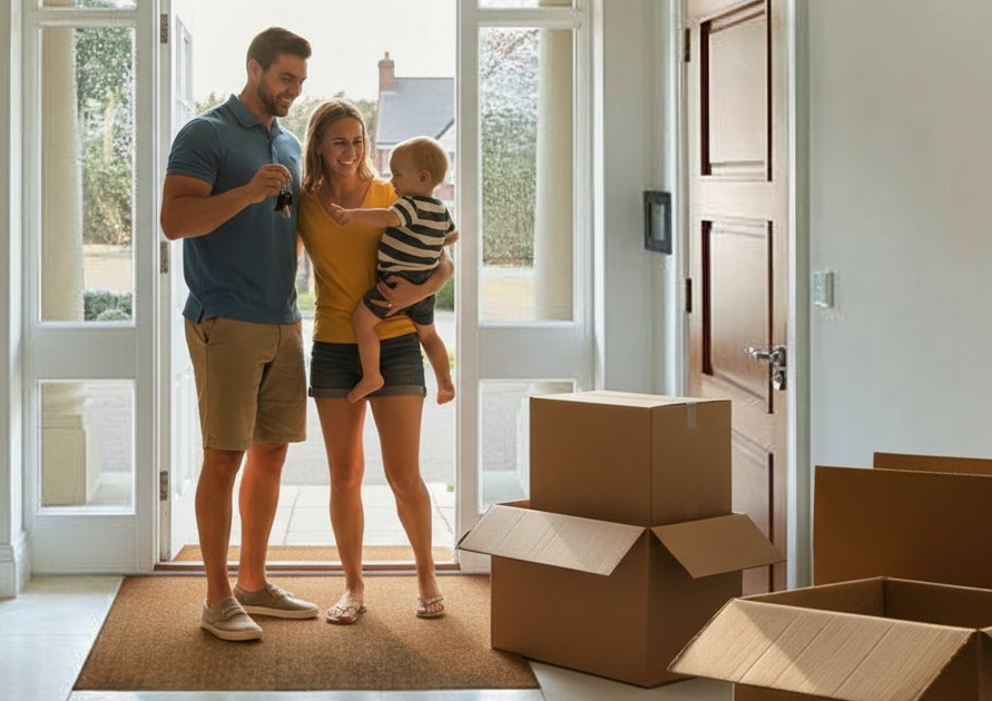Young family moving into a new apartment, one of the renter personas the campaign targeted