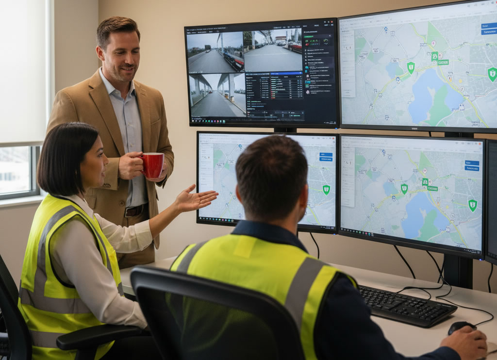 Trucking fleet GPS tracking dashboard